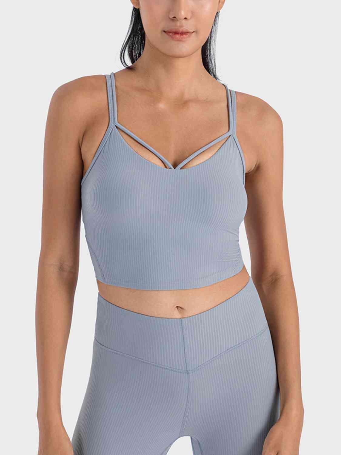YogaFlex Double Strap Ribbed Sports Cami - FleekGoddess