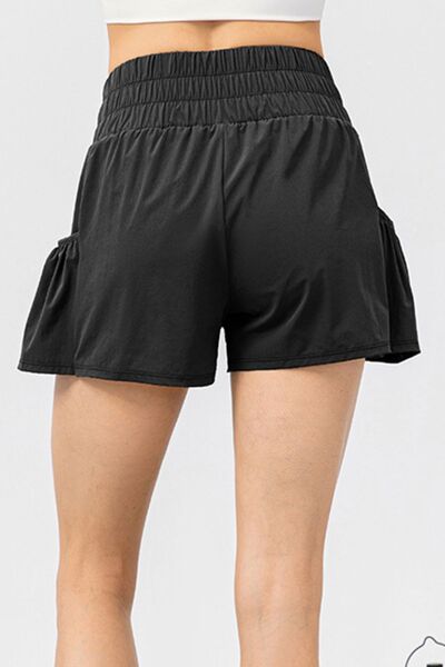 TrainTech Elastic Waist Pocketed Active Shorts - FleekGoddess