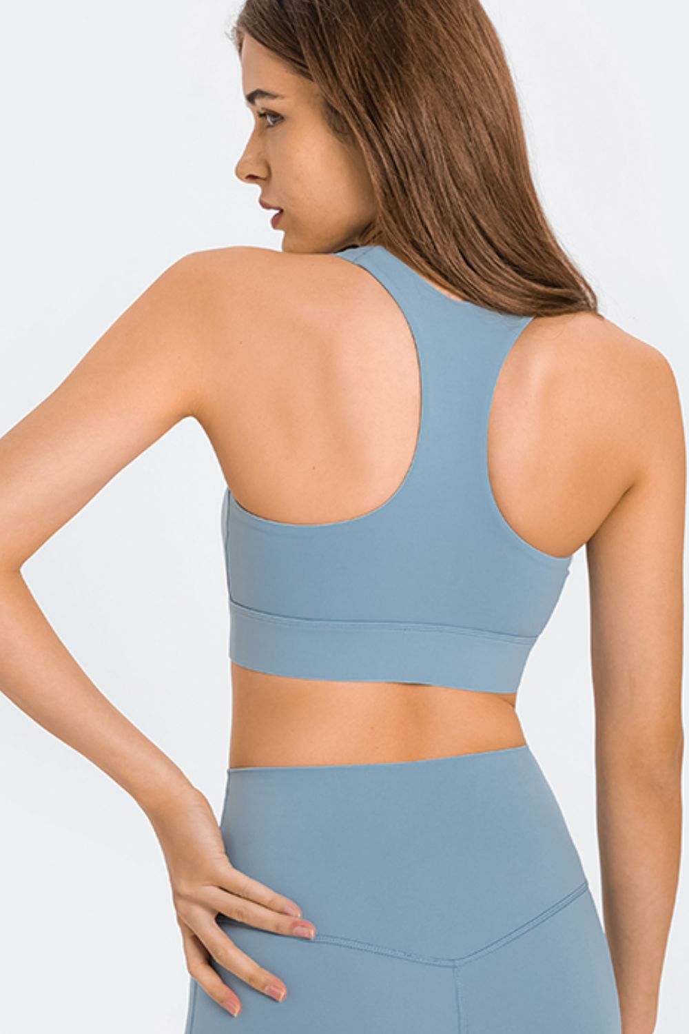 TrainTech Zip Up Racerback Sports Bra - FleekGoddess