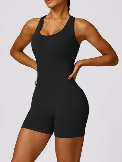 Racerback Cutout Active Romper - FleekGoddess