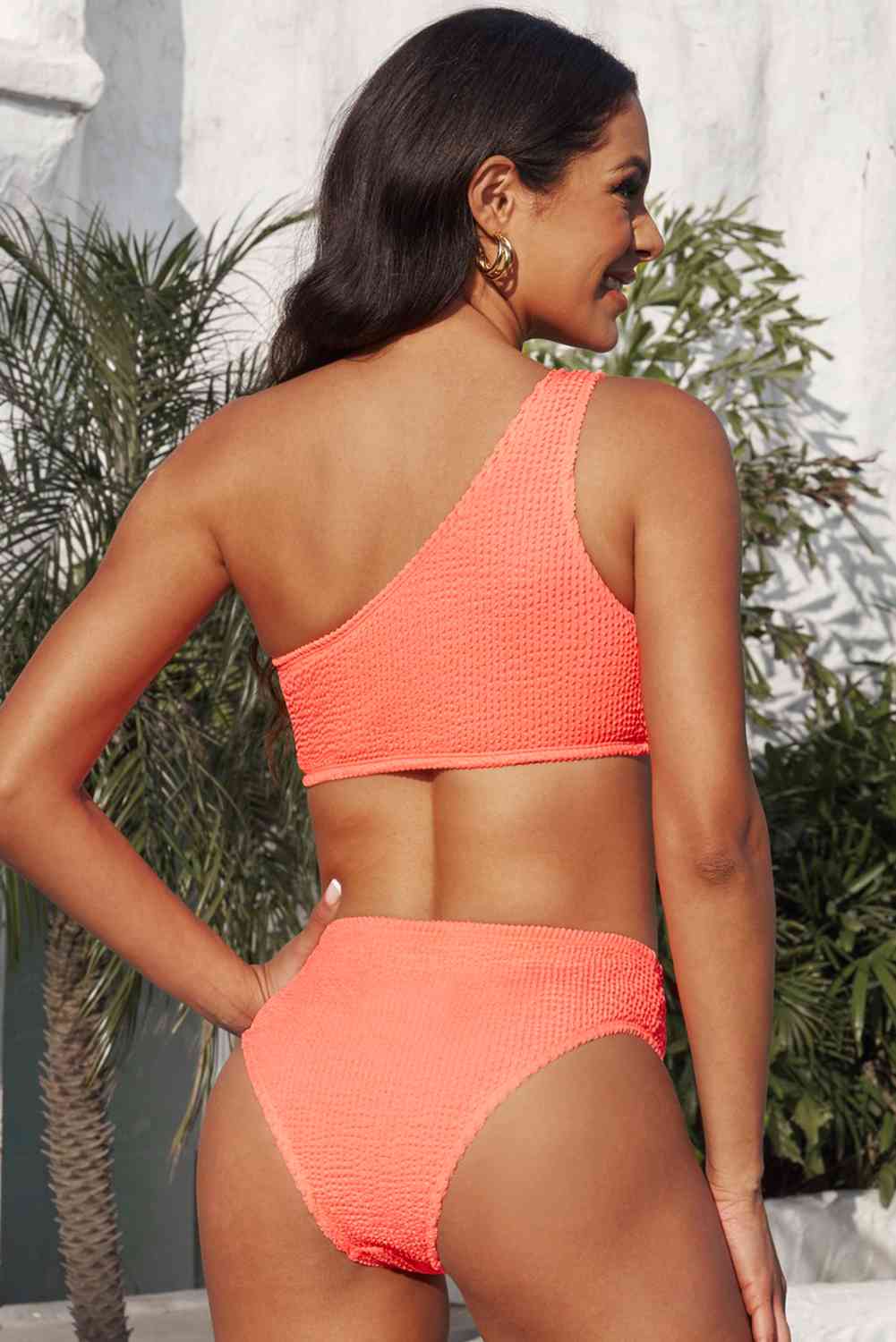 Fleek Goddess Textured One-Shoulder Bikini Set - FleekGoddess
