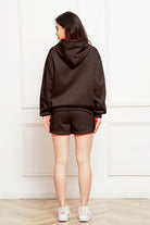 FleeceFlex Drop Shoulder Long Sleeve Hoodie and Shorts Set - FleekGoddess