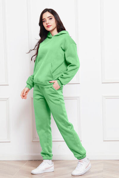 FleeceFlex Drop Shoulder Long Sleeve Hoodie and Pants Set - FleekGoddess