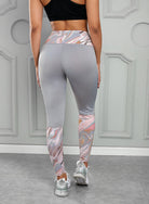 FleekGoddess Printed Wide Waistband Active Leggings - FleekGoddess