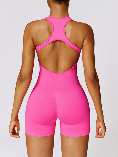Racerback Cutout Active Romper - FleekGoddess