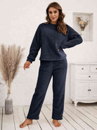 FleeceFlex Teddy Long Sleeve Top and Pants Lounge Set - FleekGoddess