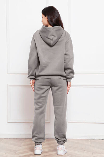 FleeceFlex Drop Shoulder Long Sleeve Hoodie and Pants Set - FleekGoddess