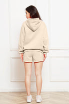 FleeceFlex Drop Shoulder Long Sleeve Hoodie and Shorts Set - FleekGoddess