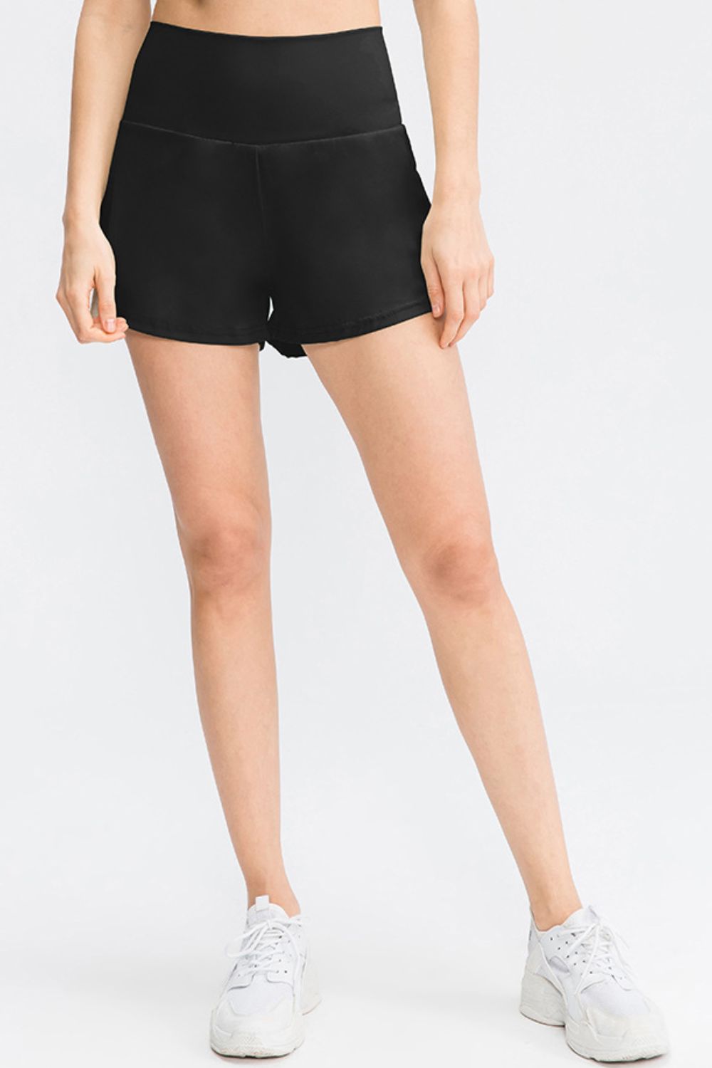 TrainTech Wide Waistband Sports Shorts with Pockets - FleekGoddess