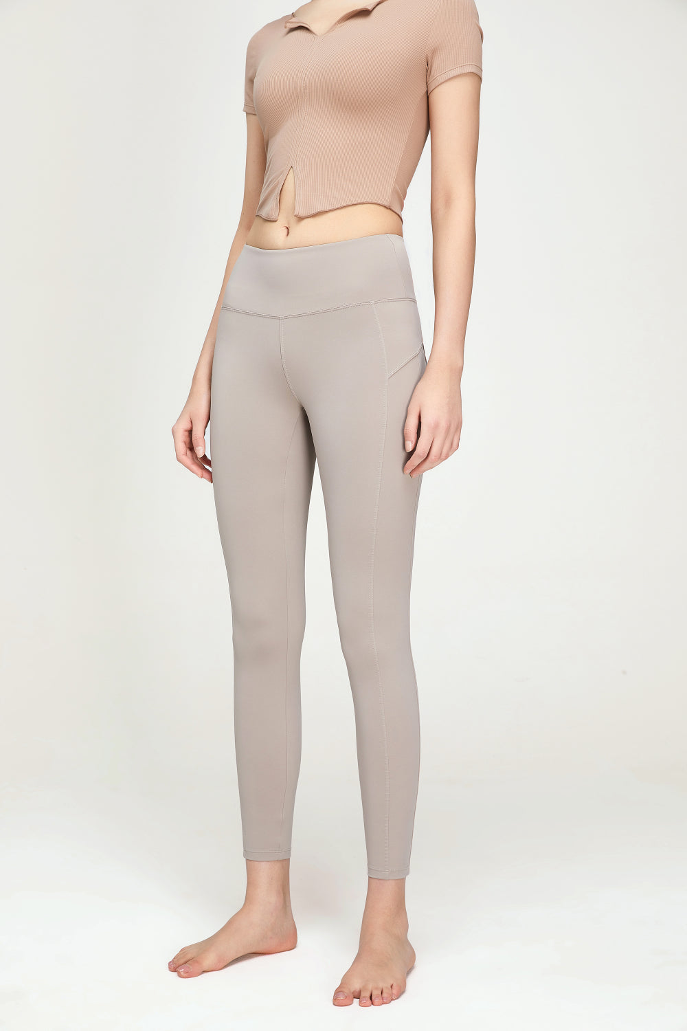 TrainTech Seam Detail Wide Waistband Sports Leggings - FleekGoddess