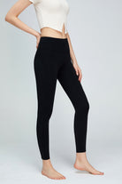 TrainTech Seam Detail Wide Waistband Sports Leggings - FleekGoddess