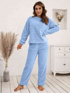 FleeceFlex Teddy Long Sleeve Top and Pants Lounge Set - FleekGoddess