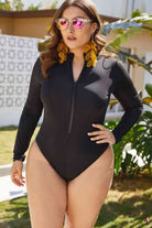 Fleek Goddess Zip Up Long Sleeve One-Piece Swimsuit - FleekGoddess