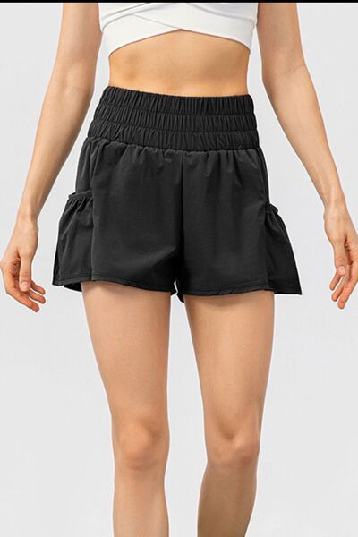 TrainTech Elastic Waist Pocketed Active Shorts - FleekGoddess