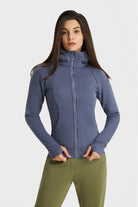 FleeceFlex Zip Up Seam Detail Hooded Sports Jacket - FleekGoddess