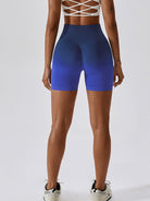 TrainTech Gradient Wide Waistband Slim Fit Sports Shorts - FleekGoddess