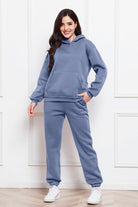 FleeceFlex Drop Shoulder Long Sleeve Hoodie and Pants Set - FleekGoddess