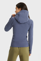 FleeceFlex Zip Up Seam Detail Hooded Sports Jacket - FleekGoddess