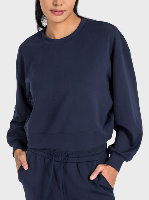 FleeceFlex Drop Shoulder Crewneck Shirt - FleekGoddess