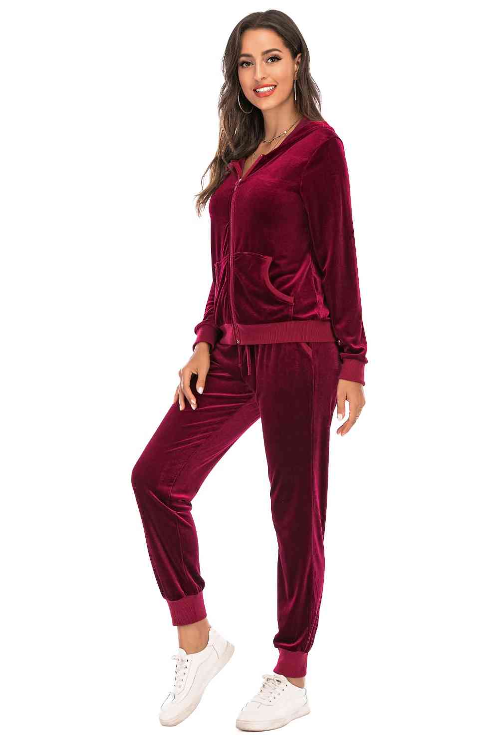 FleeceFlex Zip-Up Hooded Jacket and Pants Set - FleekGoddess