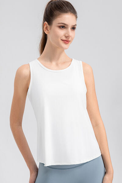 TrainTech Wide Strap Round Neck Active Tank - FleekGoddess