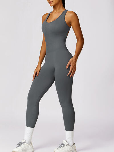 TrainTech Cutout Racerback Active Jumpsuit - FleekGoddess