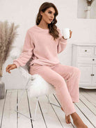 FleeceFlex Teddy Long Sleeve Top and Pants Lounge Set - FleekGoddess