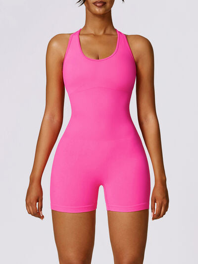 Racerback Cutout Active Romper - FleekGoddess