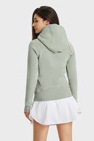 FleeceFlex Zip Up Seam Detail Hooded Sports Jacket - FleekGoddess