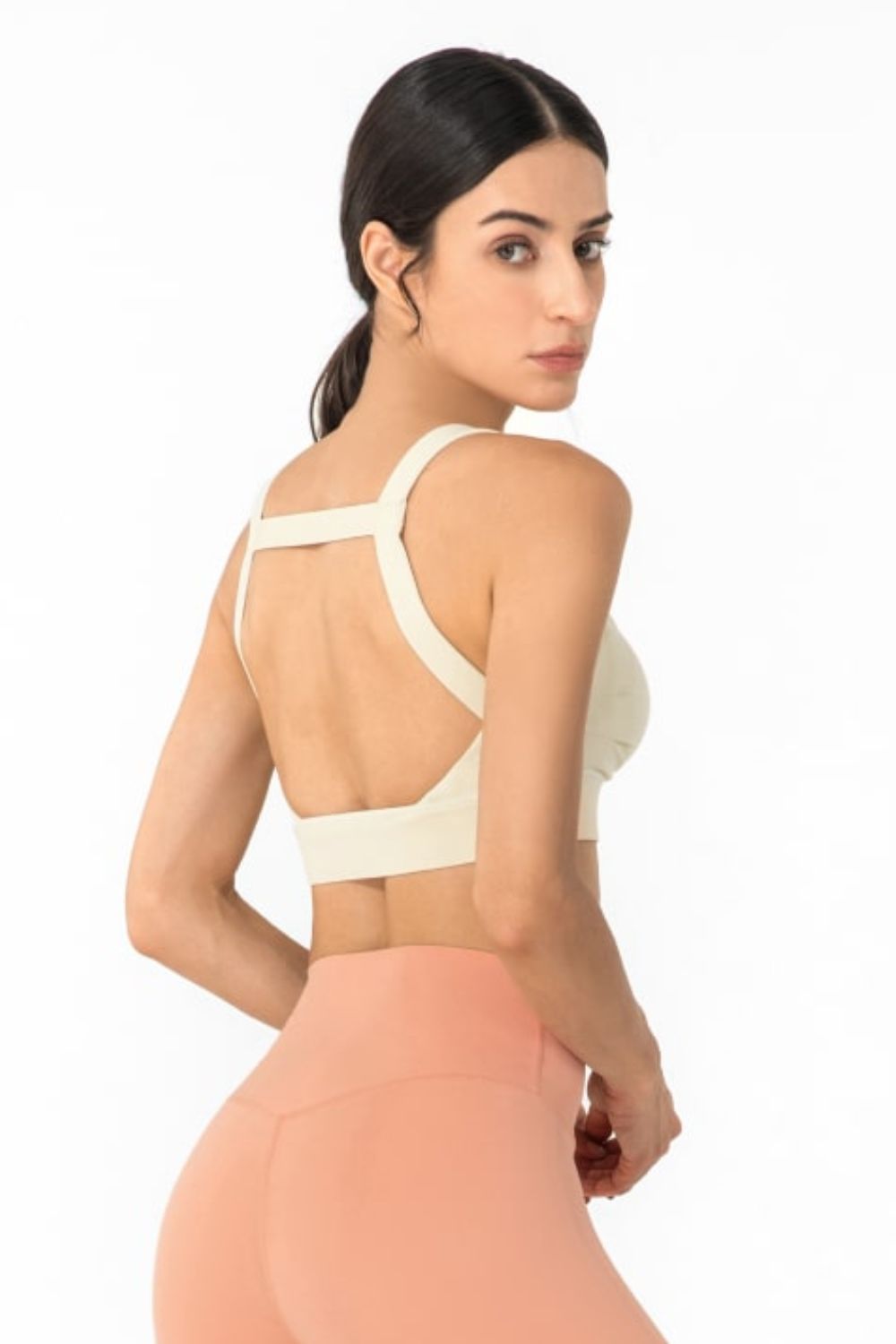 TrainTech Pleated Open Back Sports Bra - FleekGoddess