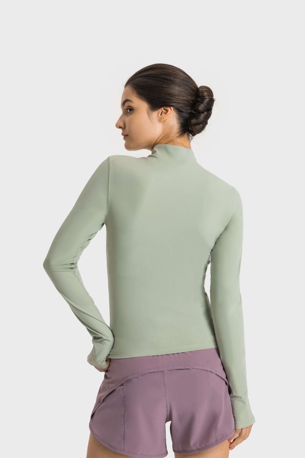 TrainTech Half Zip Thumbhole Sleeve Sports Top - FleekGoddess