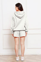 FleeceFlex Drop Shoulder Long Sleeve Hoodie and Shorts Set - FleekGoddess