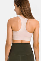 TrainTech Zip Up Racerback Sports Bra - FleekGoddess