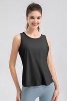 TrainTech Wide Strap Round Neck Active Tank - FleekGoddess