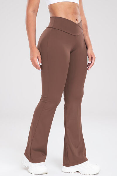 Wide Waistband Bootcut Active Pants - FleekGoddess