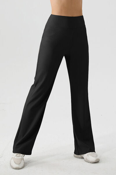 High Waist Straight Active Pants - FleekGoddess