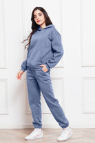 FleeceFlex Drop Shoulder Long Sleeve Hoodie and Pants Set - FleekGoddess