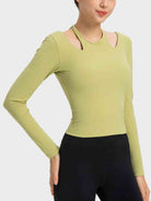 TrainTech Halter Neck Long Sleeve Sporty Top - FleekGoddess