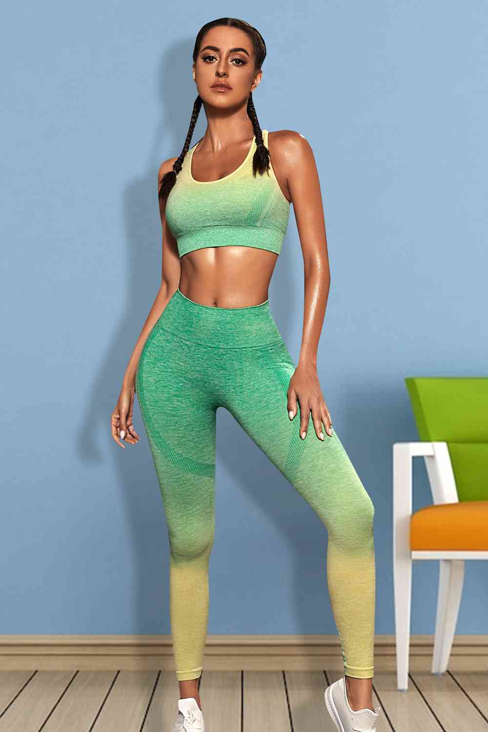 YogaFlex Gradient Sports Tank and Leggings Set - FleekGoddess