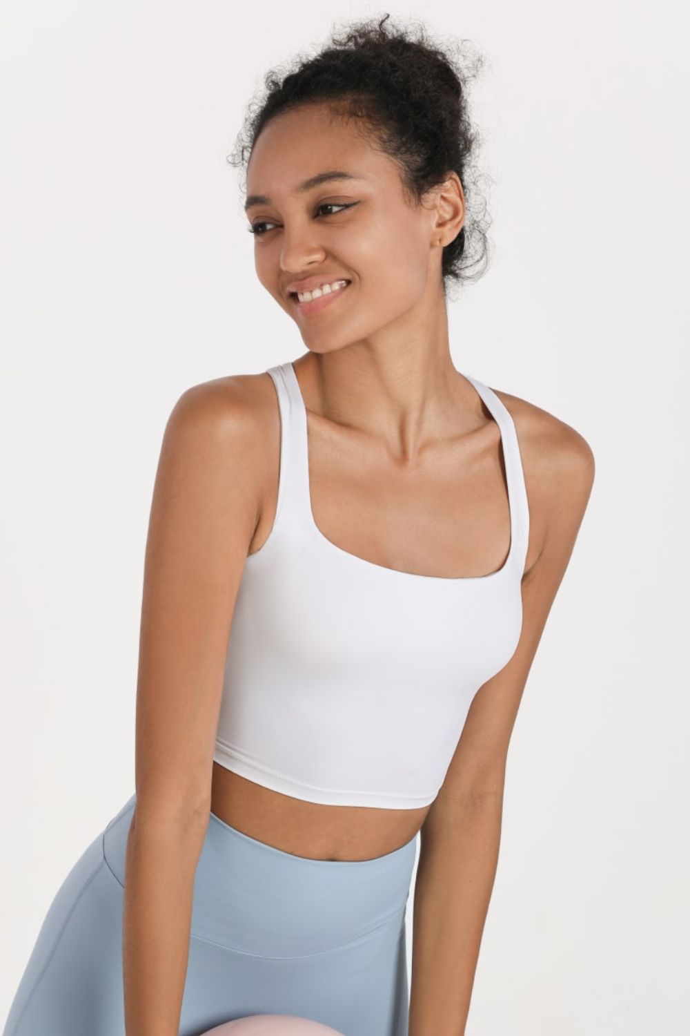 TrainTech Crisscross Open Back Cropped Sports Cami - FleekGoddess