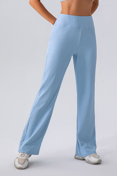 High Waist Straight Active Pants - FleekGoddess