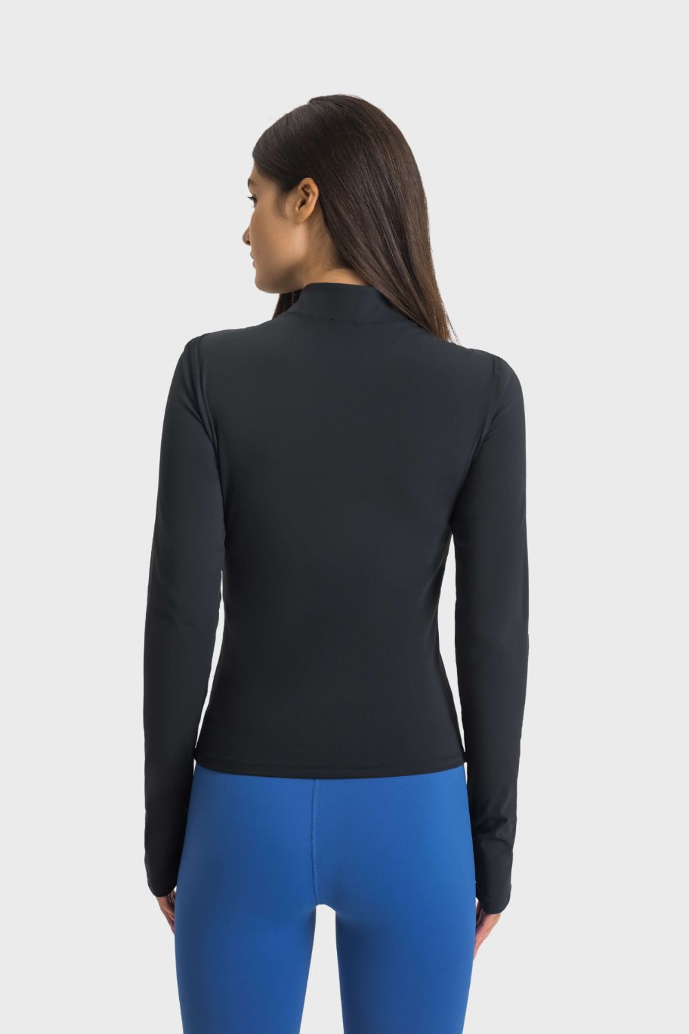 TrainTech Half Zip Thumbhole Sleeve Sports Top - FleekGoddess