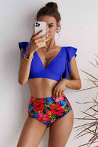 Fleek Goddess Floral Ruffled High Waist Bikini Set - FleekGoddess