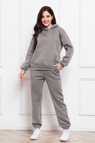 FleeceFlex Drop Shoulder Long Sleeve Hoodie and Pants Set - FleekGoddess