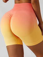 TrainTech Gradient Wide Waistband Slim Fit Sports Shorts - FleekGoddess