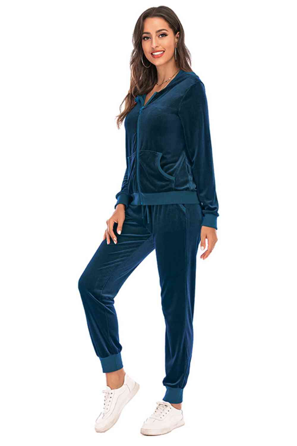 FleeceFlex Zip-Up Hooded Jacket and Pants Set - FleekGoddess