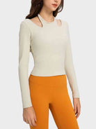 TrainTech Halter Neck Long Sleeve Sporty Top - FleekGoddess