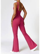 Wide Strap Bootcut Slit Active Jumpsuit - FleekGoddess