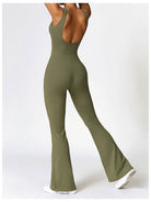 Wide Strap Bootcut Slit Active Jumpsuit - FleekGoddess