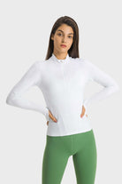 TrainTech Half Zip Thumbhole Sleeve Sports Top - FleekGoddess